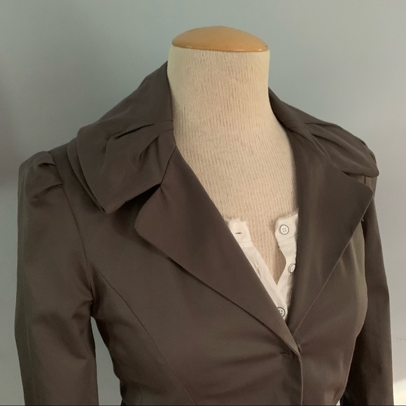 LOFT peplum blazer w/ portrait collar taupe jacket - Picture 10 of 16